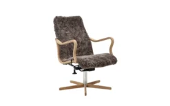 Chic Wood Låg Fåtölj Fårskinn