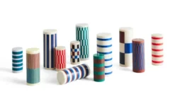 Column Blockljus Medium Green & Brown
