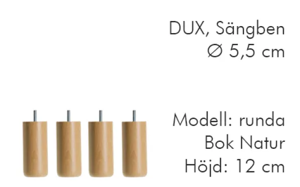 Dux Sängben Cylindriska Ø5,5cm