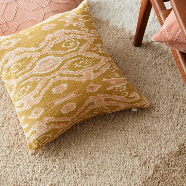 Ikat Madras kuddfodral Spicy Yellow/Rose