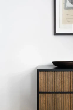 Line Burned Walnut Hög