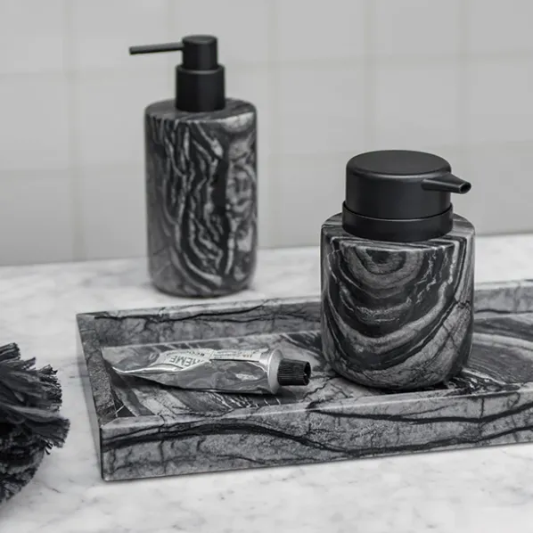 Marble Deco Tray Bricka Black/Grey