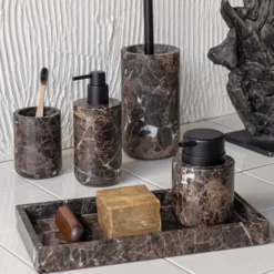 Marble Deco Tray Bricka Brown