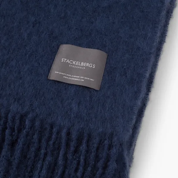 Mohair Pläd Denim Dark Blue