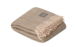 Mohair Pläd Light Taupe & Brindle Melange