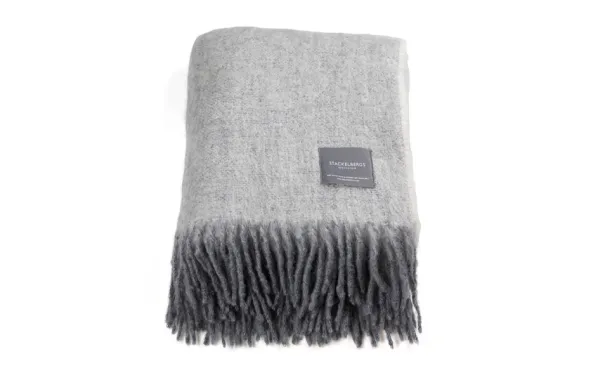 Mohair Pläd White & Skiffer Melange