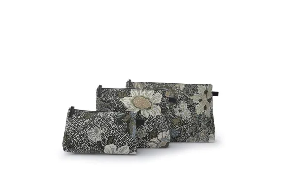 Necessär Flower Linen Cosmetic Svart