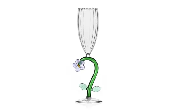 Optical Flute Lilac flower Champagneglas