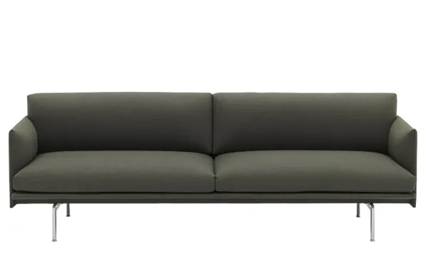 Outline 3-Sits Soffa Polerad Aluminium