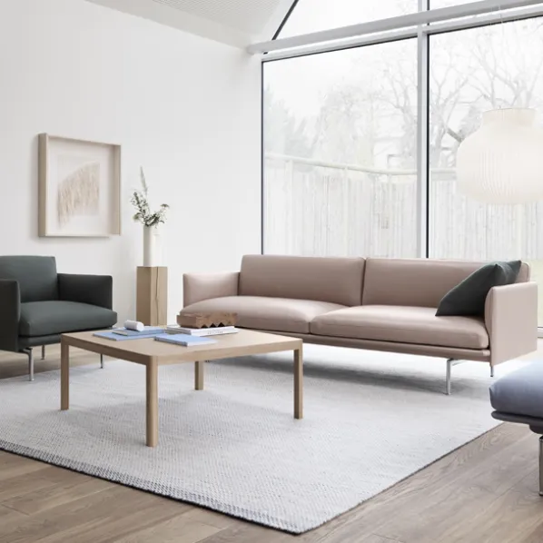 Outline 3-Sits Soffa Polerad Aluminium