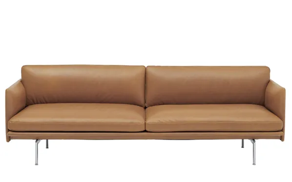 Outline 3-Sits Soffa Polerad Aluminium