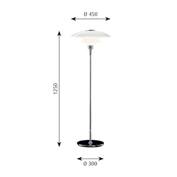 PH 4½-3½ Glas Golvlampa