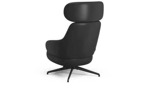 Pillo Hög Fåtölj & Pall Läder