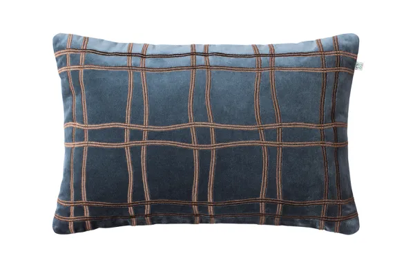 Tattersall Kuddfodral Sea Blue/Cognac