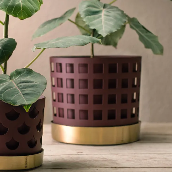 Trio Square Kruka Dark Red