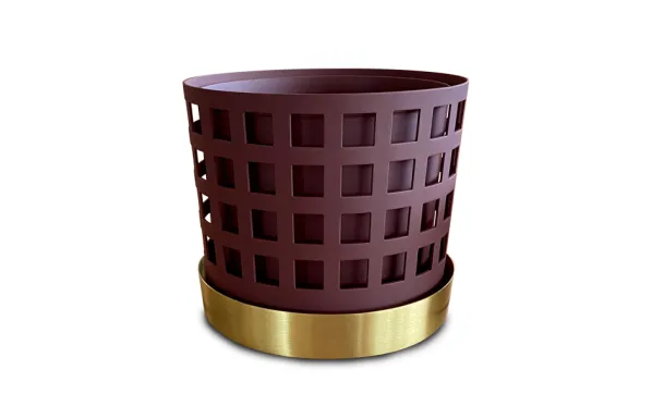 Trio Square Kruka Dark Red