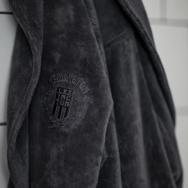 Unisex Hotel Velour Morgonrock Grå