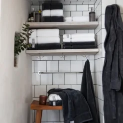 Unisex Hotel Velour Morgonrock Grå