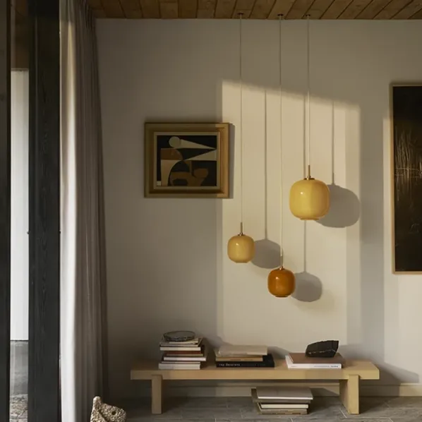 VL45 Radiohus Pendel Taklampa Amber